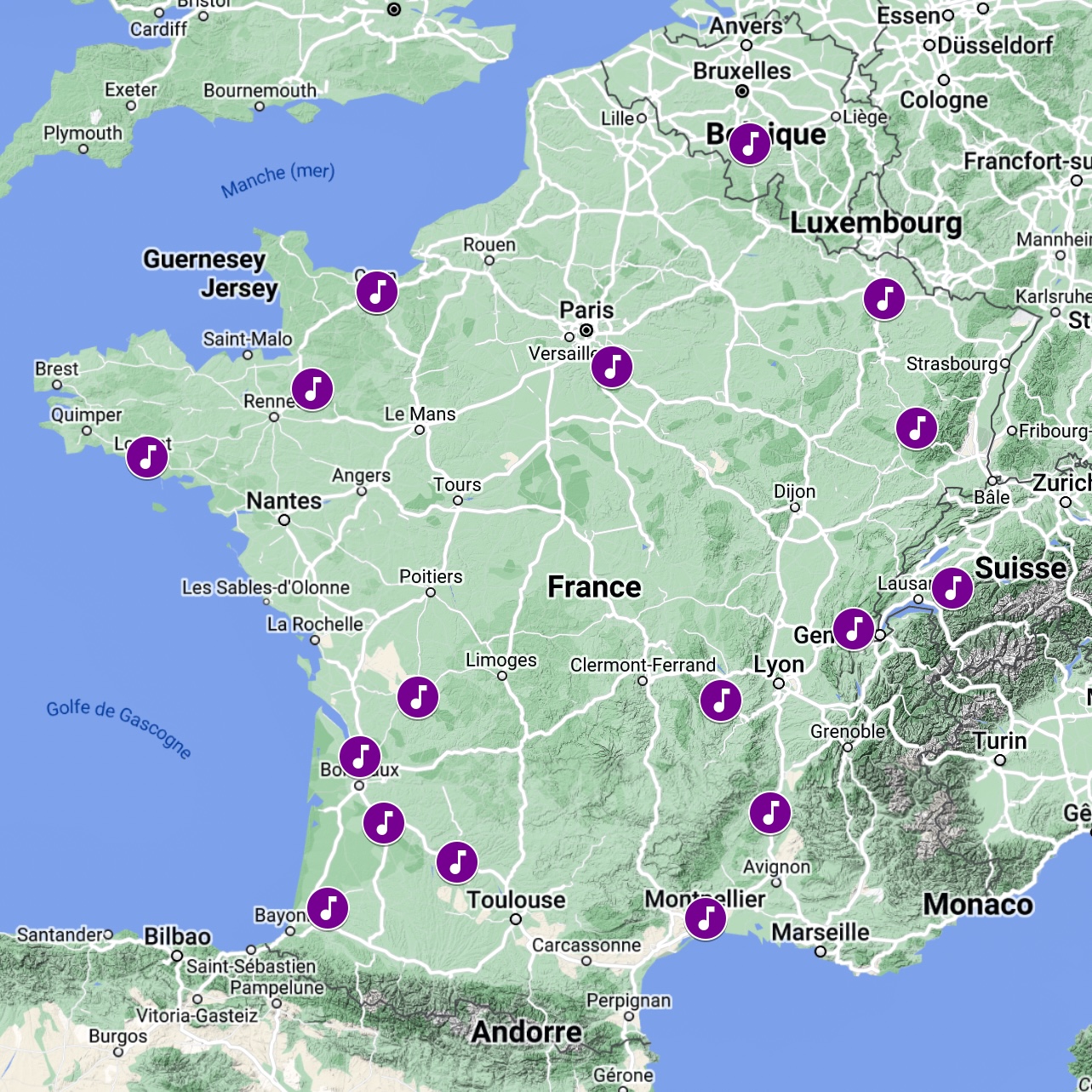 Carte des conceptions soldées